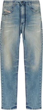 Diesel Faded Blue Drawstring-Fastening Jeans With Five Pockets