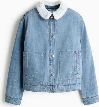 H&M Jeansjacke mit Kragen - Blue