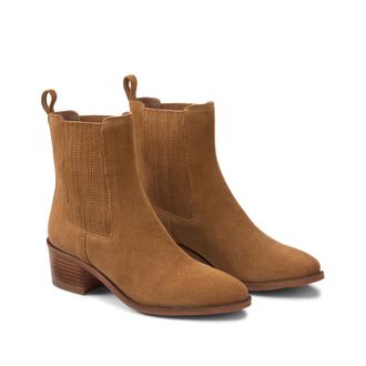 La Redoute Collections Boots in onbewerkt vaarsleer, brede hak