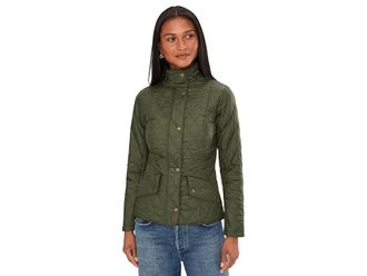 Barbour Flyweight Cavalry Quilted Jacket Womens Jacket Olive : 14, Polyamide