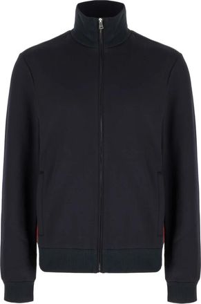 Gucci Technical Jersey Zip Jacket with Web - Heren - Vesten met rits - Blauw - S - Katoen - Hoodies & sweatvesten