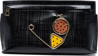Loewe Pre-owned Loewe Linen Embossed Patent Anagram Mechano Pin T Pouch Unisex 061510