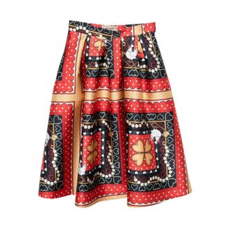 Alessandro Enriquez Midi Skirts, female, Multicolor, Size: XS Gonna a pieghe con fantasia stampata Foulard