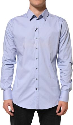 Dolce & Gabbana Blue SICILIA Cotton Men Dress Formal Mens Shirt