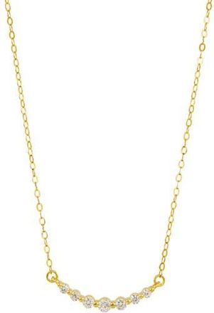 Savvy Cie Jewels Cubic Zirconia Curved Bar Necklace in Yellow at Nordstrom Rack