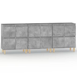 Berkfield Home Sideboards 3 pcs Concrete Grey 60x35x70 cm Engineered Wood | Size: 60 x 35 x 70 cm