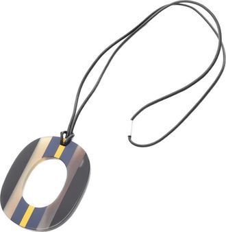 Herm&egrave;s Collana Ismu a righe anni 10 - Nero