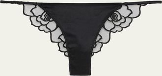 Kiki De Montparnasse Petite Chou Charmeuse & Embroidered Tulle Panties