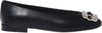 Baldinini Leren Ballerina - Dames - Ballerinas - Zwart - 39 EU - Leer - Schoenen
