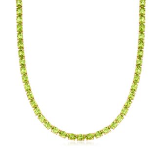 Ross-Simons Peridot Tennis Necklace in 18kt Gold in Sterling