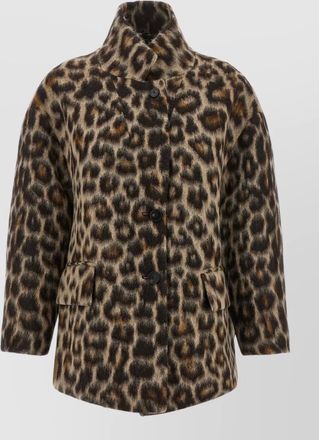 Alberto Biani wool animal-print oversized jacket