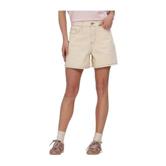 Object Objandrea HW Shorts - Dames - Denim shorts - Beige - XS - Denim - Korte Broeken