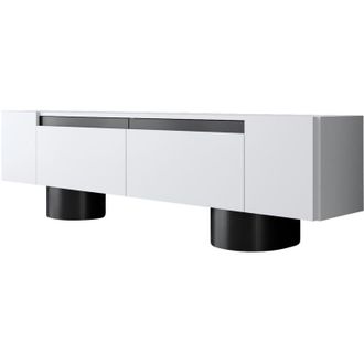 Asir Group LLC Mobili TV, tavolo TV, credenza bassa Stand Bianco Nero
