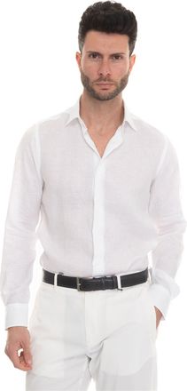 Carrel Camicia lino manica lunga Bianco Carrel Uomo