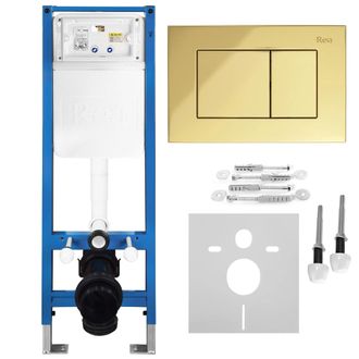 Rea Bastidor Para Inodoro Suspendido Rea Slim 024n Con Pulsador J Gold