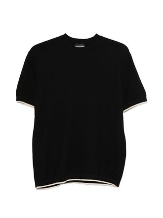 Emporio Armani Black Cotton Knitted T-shirt