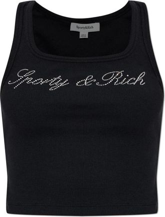 Sporty & Rich Top uit de Rich Girl Drop collectie - Dames - Tops zonder mouwen - Zwart - L - Katoen - Tops
