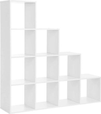 Calicosy EstanterÍa en forma de escalera con 10 cubos - L130 cm - Blanco