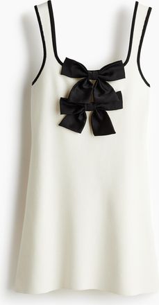 H&M Minikleid mit Zierschleifen - White