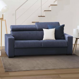 Talamo Italia Dmora - Sofa Cama Daame, Sof&aacute; De 2 Plazas, 100% Made In Italy, Sof&aacute; De Sal&oacute;n Con Apertura Giratoria, Con Reposacabezas Ajustables Y Reposabrazos Delga