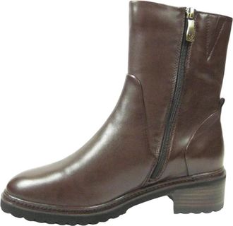 Everybody By B.Z Moda Gema Enkellaarsjes - Dames - Laarzen met Hak - Bruin - 39 1/2 EU - Leer - Schoenen