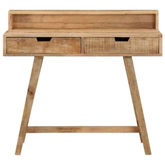 Berkfield Home Desk 100x45x90 cm Solid Rough Mango Wood in Brown | Size: 100 x 45 x 90 cm