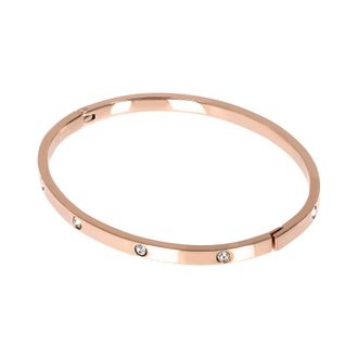 Autentica Crystal Accent Hinged Bangle