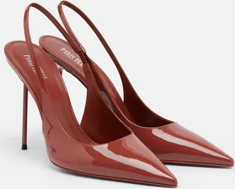 PARIS TEXAS Lidia patent leather slingback pumps
