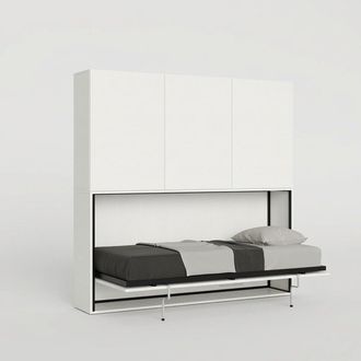 Itamoby Mueble Con Cama Individual Abatible Horizontal Armario Blanco Kando D