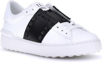 Valentino Garavani Womens White Calf Leather Bos Taurus Low Top Sneakers