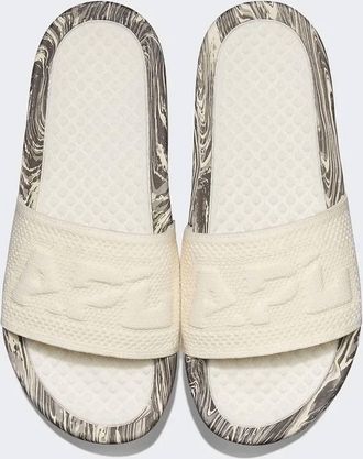 Athletic Propulsion Labs Womens Big Logo Techloom Slide Sandal In Pristine/silver Travertine/marble