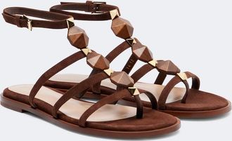 Gianvito Rossi Studded suede thong sandals