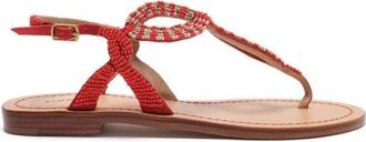 Maliparmi Maliparmi, Schoenen, Dames, Rood, 40 EU, Katoen, Floral Spin Sandal
