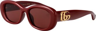 Gucci Womens Sunglasses Burgundy Injected Shape Burgundy-Red Burgundy/red
