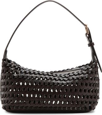 Mango Braided Faux Leather Shoulder Bag in Chocolate at Nordstrom