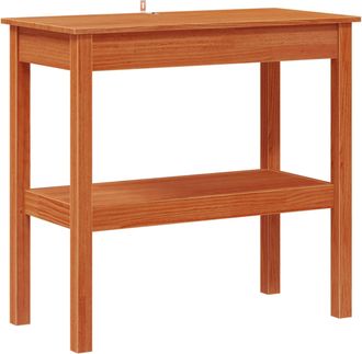 vidaXL Mesa Consola Marr&oacute;n Cera 80 X 40 X 75 Cm Pino Macizo Vidaxl