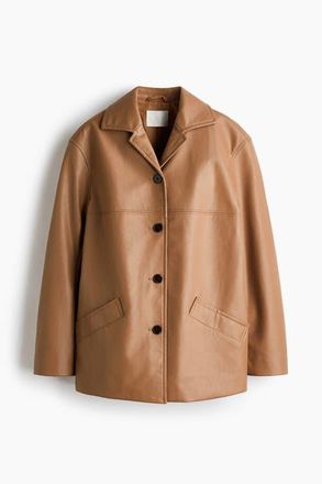 H&M Coated Jacket in Dark Beige at Nordstrom, Size Xx-Small