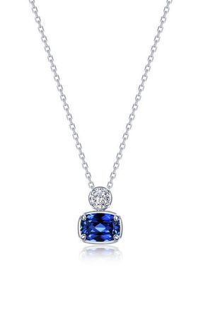 Lafonn Regal Cushion Cut Necklace in Blue at Nordstrom, Size 18