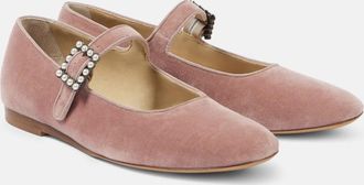 Le Monde Beryl Velvet Mary Jane flats