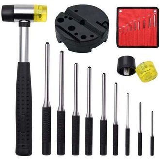 OEM Punzones Cil&iacute;ndricos Con Bolsa De Almacenamiento, Herramientas De Reparaci&oacute;n Para Extraer Punzones De Forja, Con Punzones Y Martillo