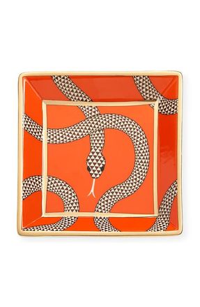 Jonathan Adler Eden Square Decorative Tray in Poppy Orange /Gold at Nordstrom