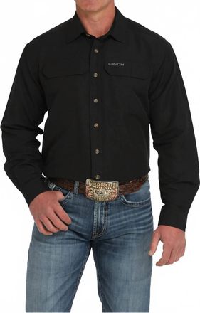 Cinch Arenaflex Vented Long Sleeve Shirt In Black