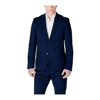 Antony Morato Blazers, male, Blue, L, SlimFit Check Suit