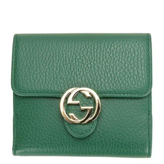 Gucci Green Leather Wallet (Bi-Fold) (Pre-Owned)