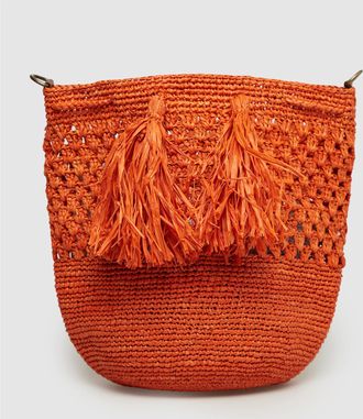 Ibeliv Sac Bandouli&egrave;re Haingo Raphia Orange