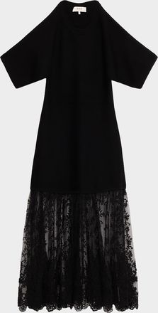 Sea New York Diane Knit Lace Midi Dress