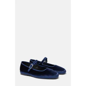 Scarosso Petra Slippers in Blue - Velvet at Nordstrom, Size 37