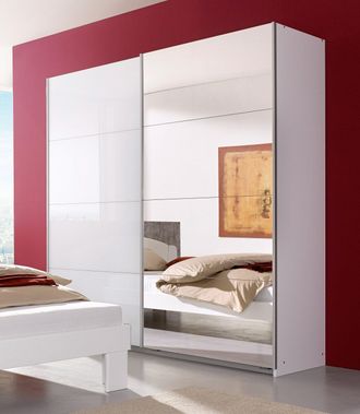 rauch Schwebetürenschrank »Subito Kleiderschrank Bestseller« Schlafzimmerschrank Garderobe mit 4 Spiegel- und 4 Glaselementen