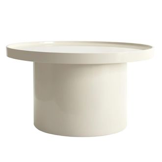 Oviala Mesa de centro redonda de 70 cm en MDF lacado en blanco