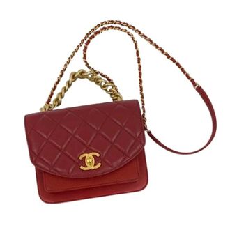 Chanel Pre-owned Small Flap 2way schoudertas - Dames - Pre-owned - Rood - Maat: ONE Size Leer